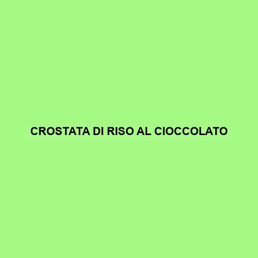 Crostata Di Riso Al Cioccolato