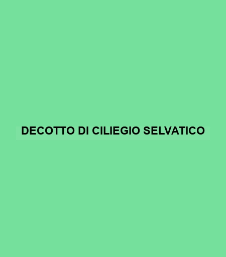 Decotto Di Ciliegio Selvatico