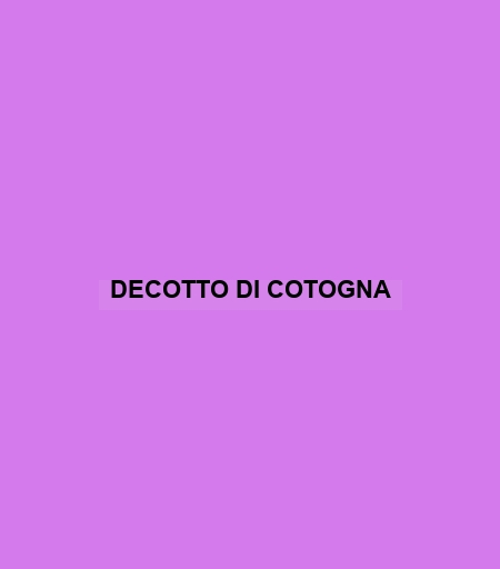 Decotto Di Cotogna