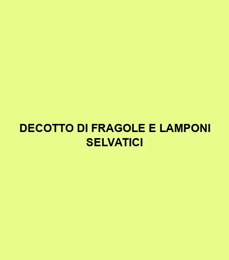 Decotto Di Fragole E Lamponi Selvatici