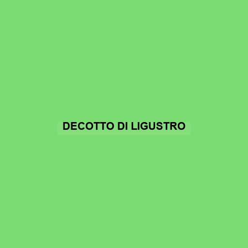 Decotto Di Ligustro